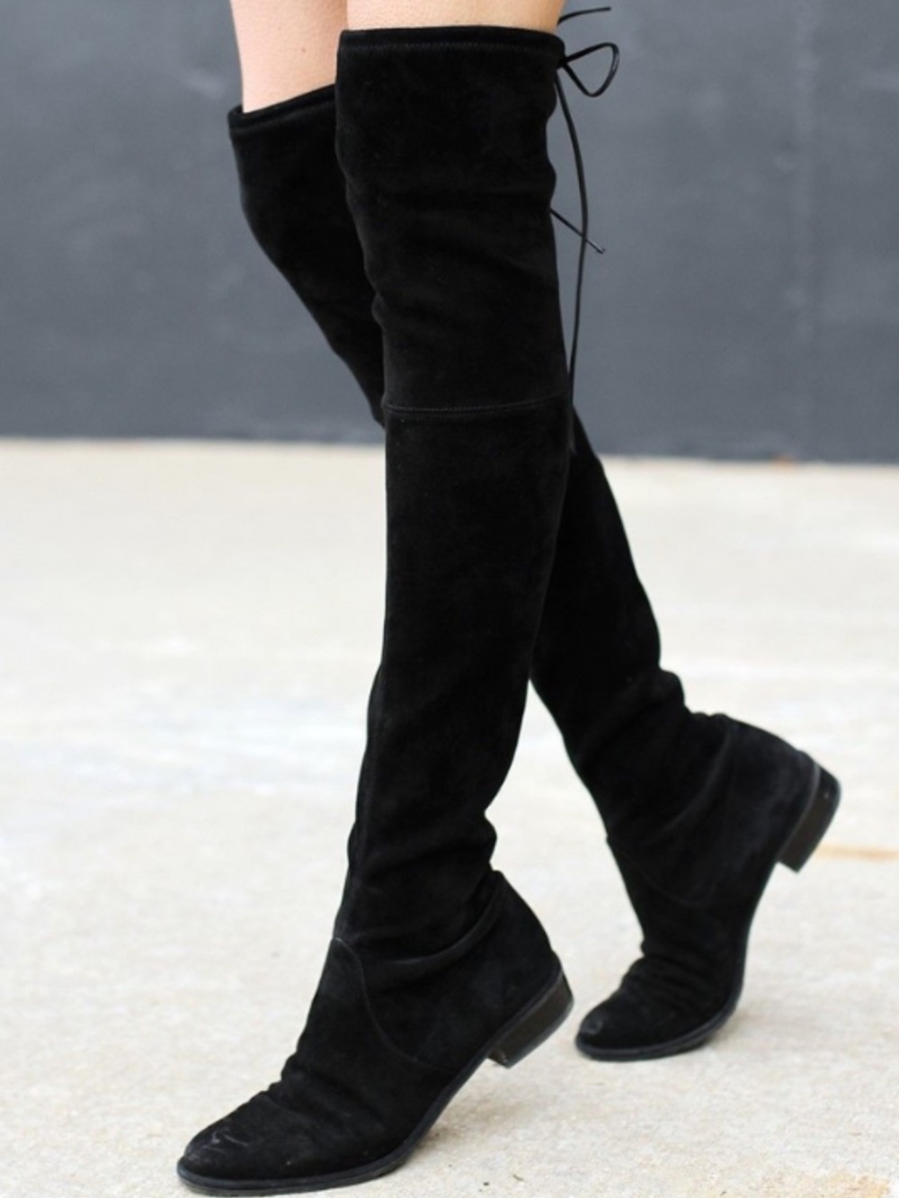 Stuart Weitzman Beige Over-the-Knee Suede Boots